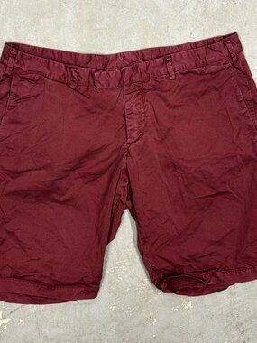 David‎ Naman Shorts Stretch Cotton Chino Flat Front Red 34x10